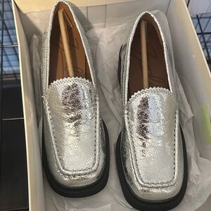 Zodiac Shiny Silver Women's Loafers